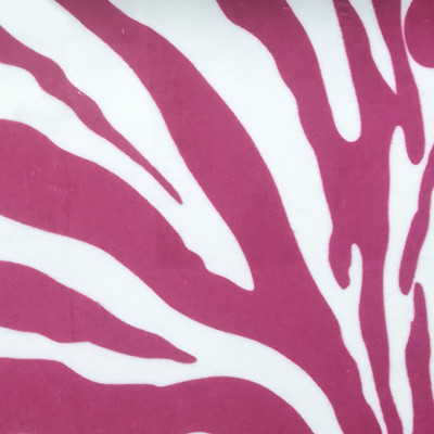 Tissu velours safari zebra rose Froca