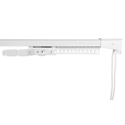 Rail rideau à cordon CCS Blanc sur mesure avec accessoires - Forest - 30 cm à 190 cm