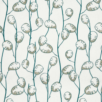 Tissu rideaux Botanica Lunaria émeraude Nobilis