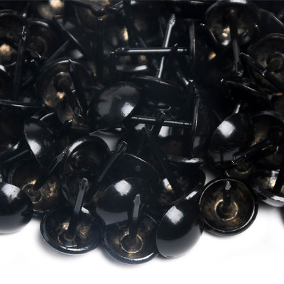 200 Clous tapissier Noir brillant Perle Fer 11 mm