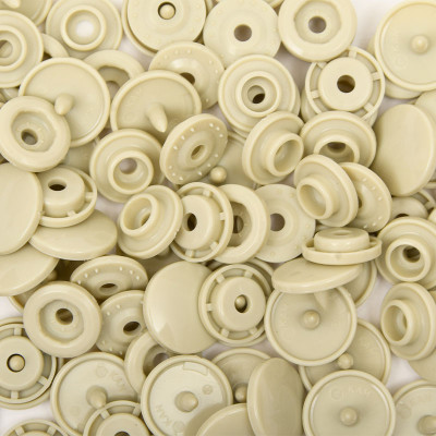25 boutons pression sans couture amande 12,4 mm
