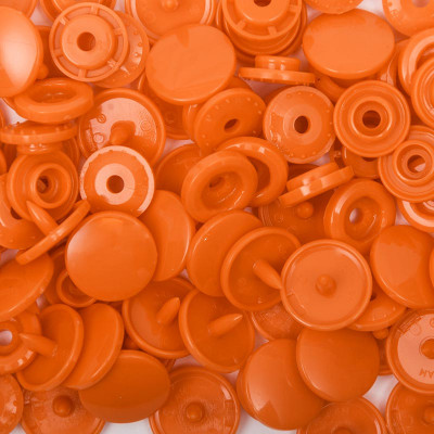 25 boutons pression sans couture orange 12,4 mm