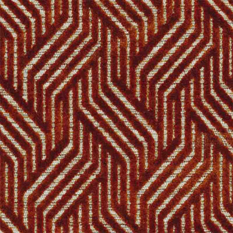 Tissu Velours Coupé Géométrique GP & J Baker - Indus / Sienne - 9 Yards