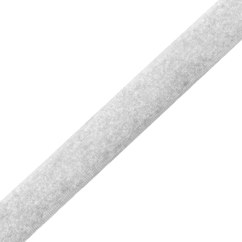 Bande auto agrippante à coudre 20 mm blanc partie velours - au mètr...