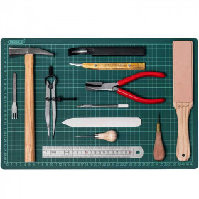 Kit outils pour le travail du cuir - 15 pièces