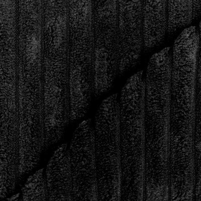 Tissu velours côtelé Azores noir 01 Froca