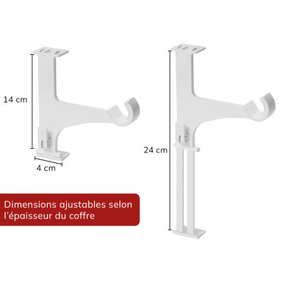 2 supports caisson volet roulant Ø20/28 mm Blanc
