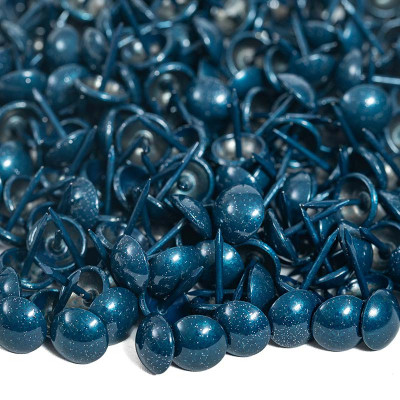 1000 Clous tapissier Bleu Pailleté Perle Fer 11 mm