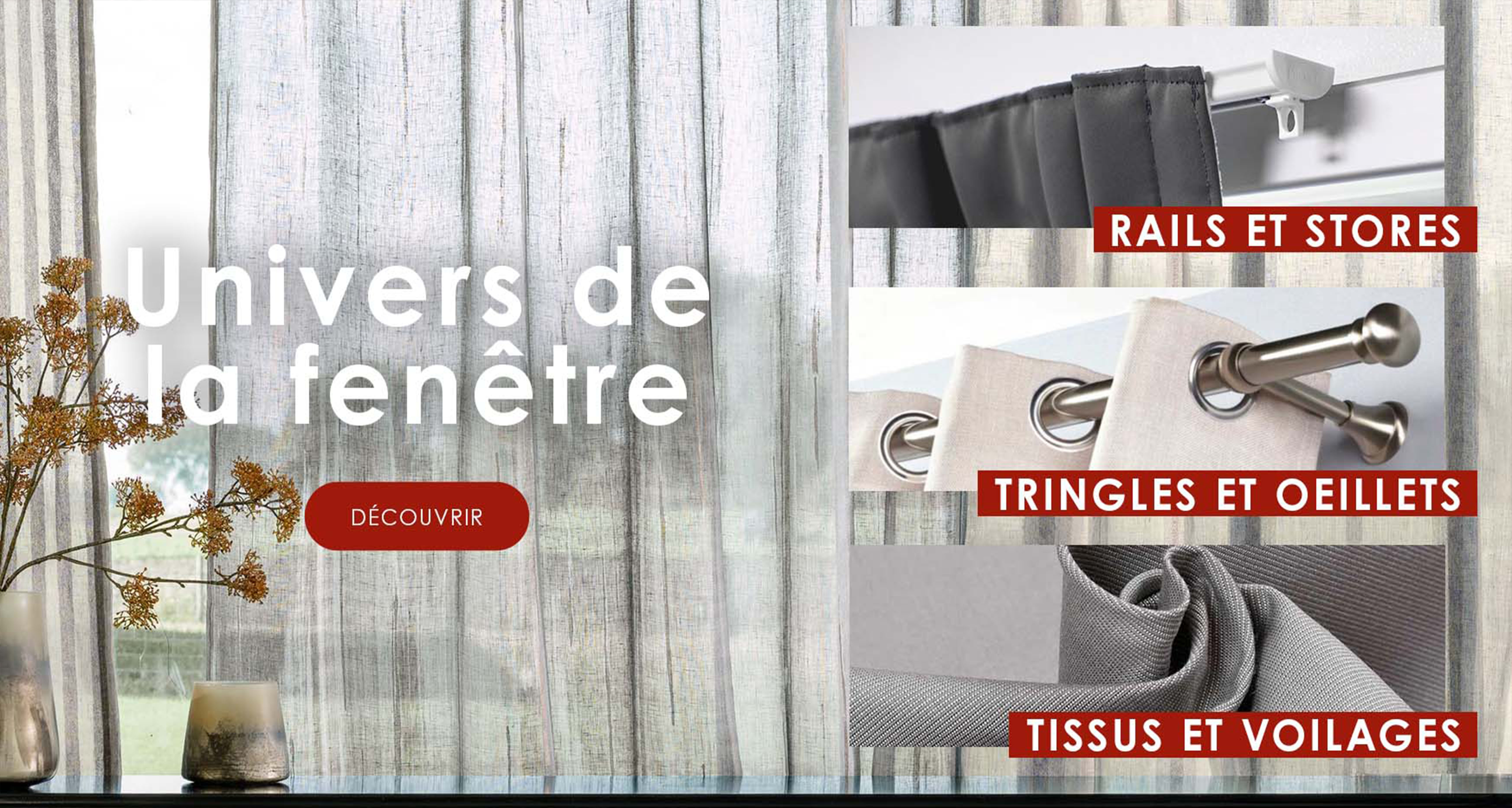 Tringle, Rail rideaux